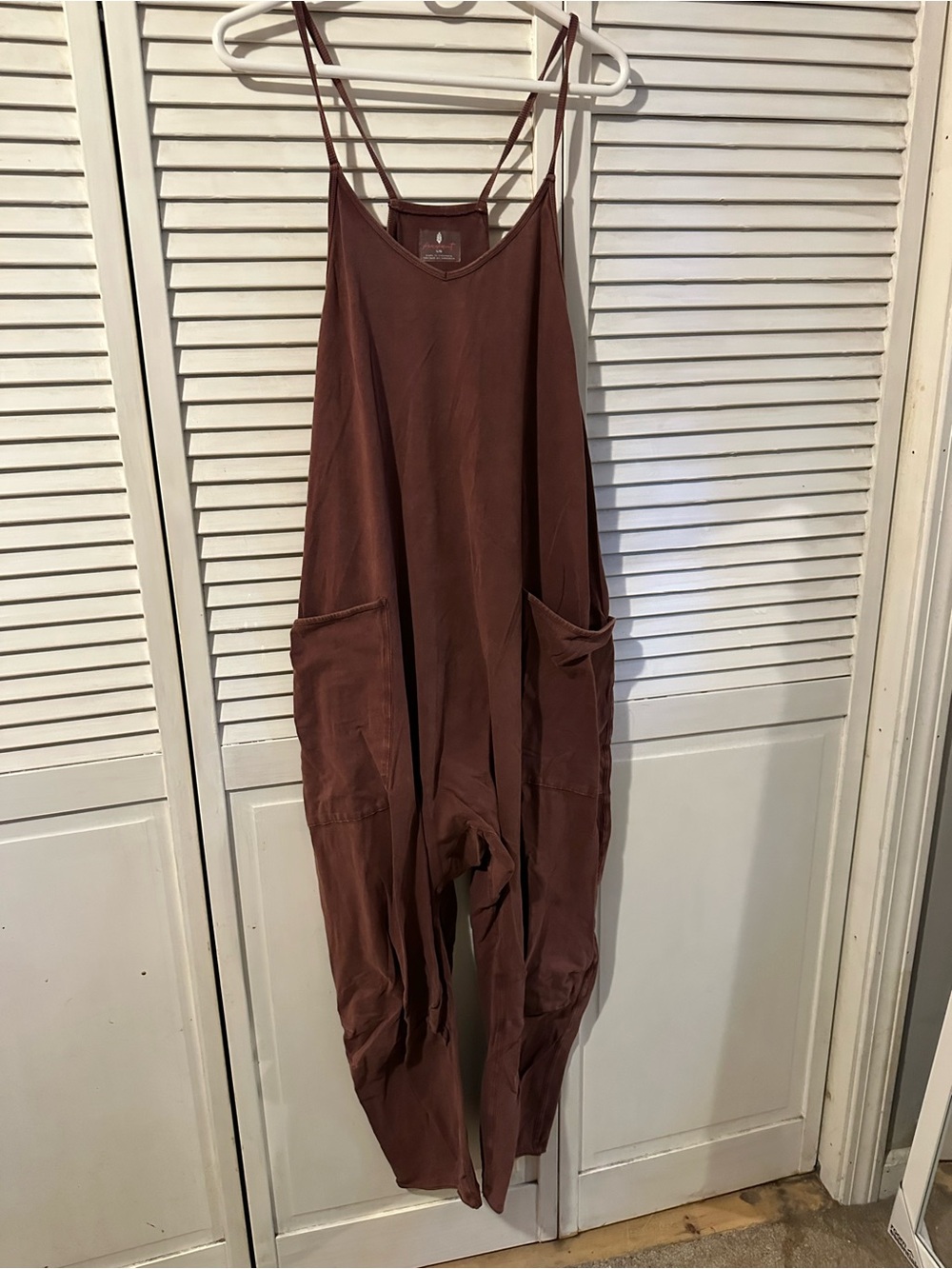 Free People Strappy Utility Pocket Jumpsuit - Rust